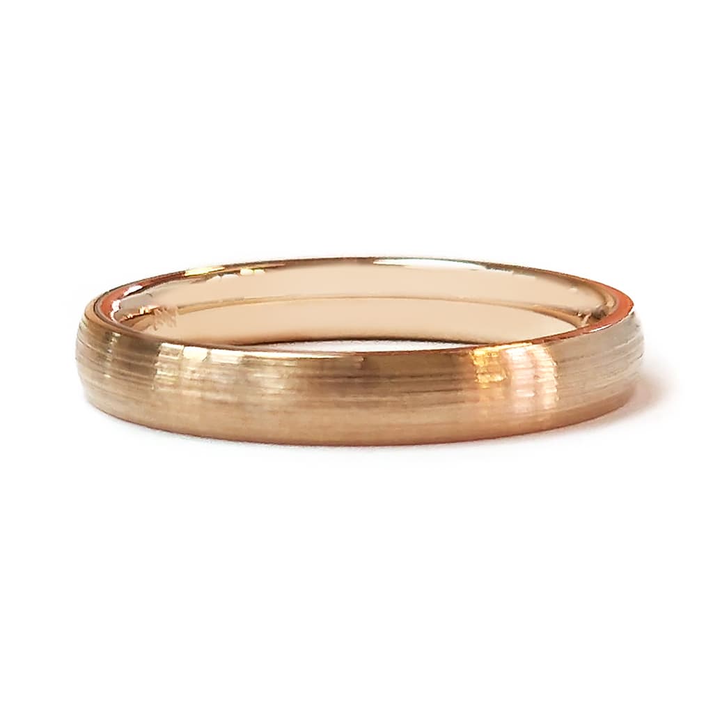 Брачна халка от розово злато 14 карата, матирана