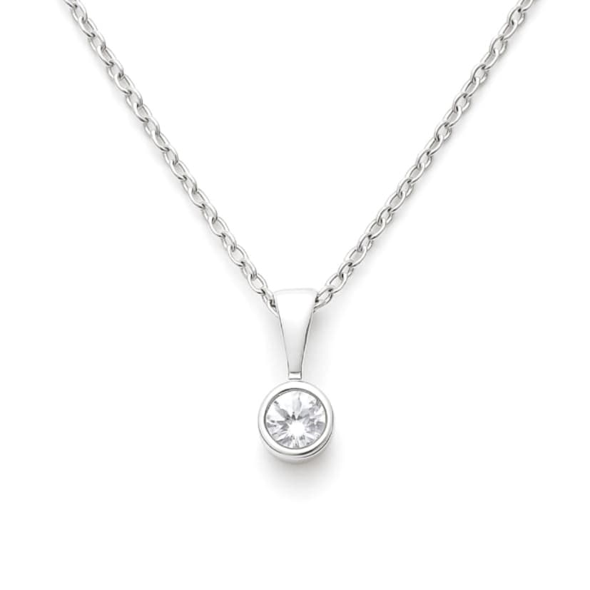 Колие от бяло злато с цирконий