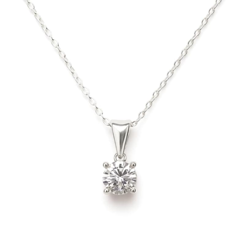 Колие от бяло злато с цирконий