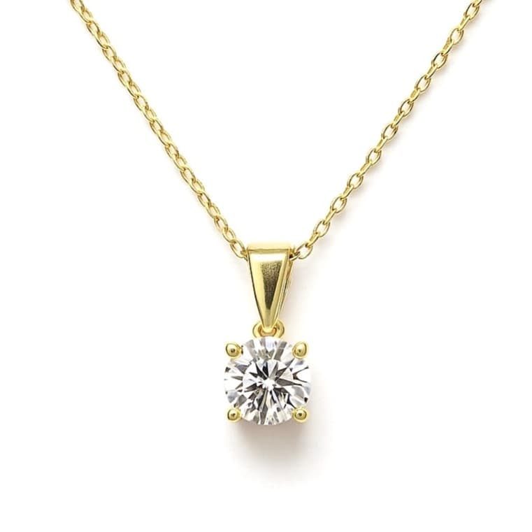 Колие от жълто злато с цирконий