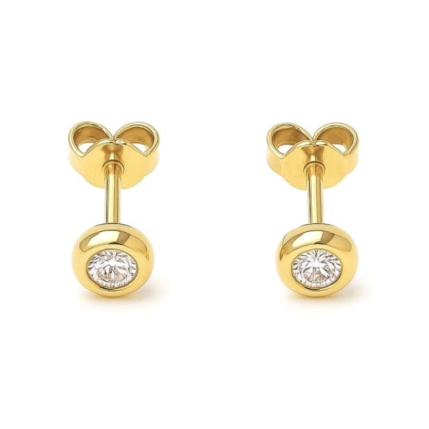 Златни обеци с диаманти и жълто злато