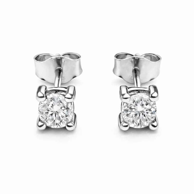 Обеци от бяло злато с диаманти